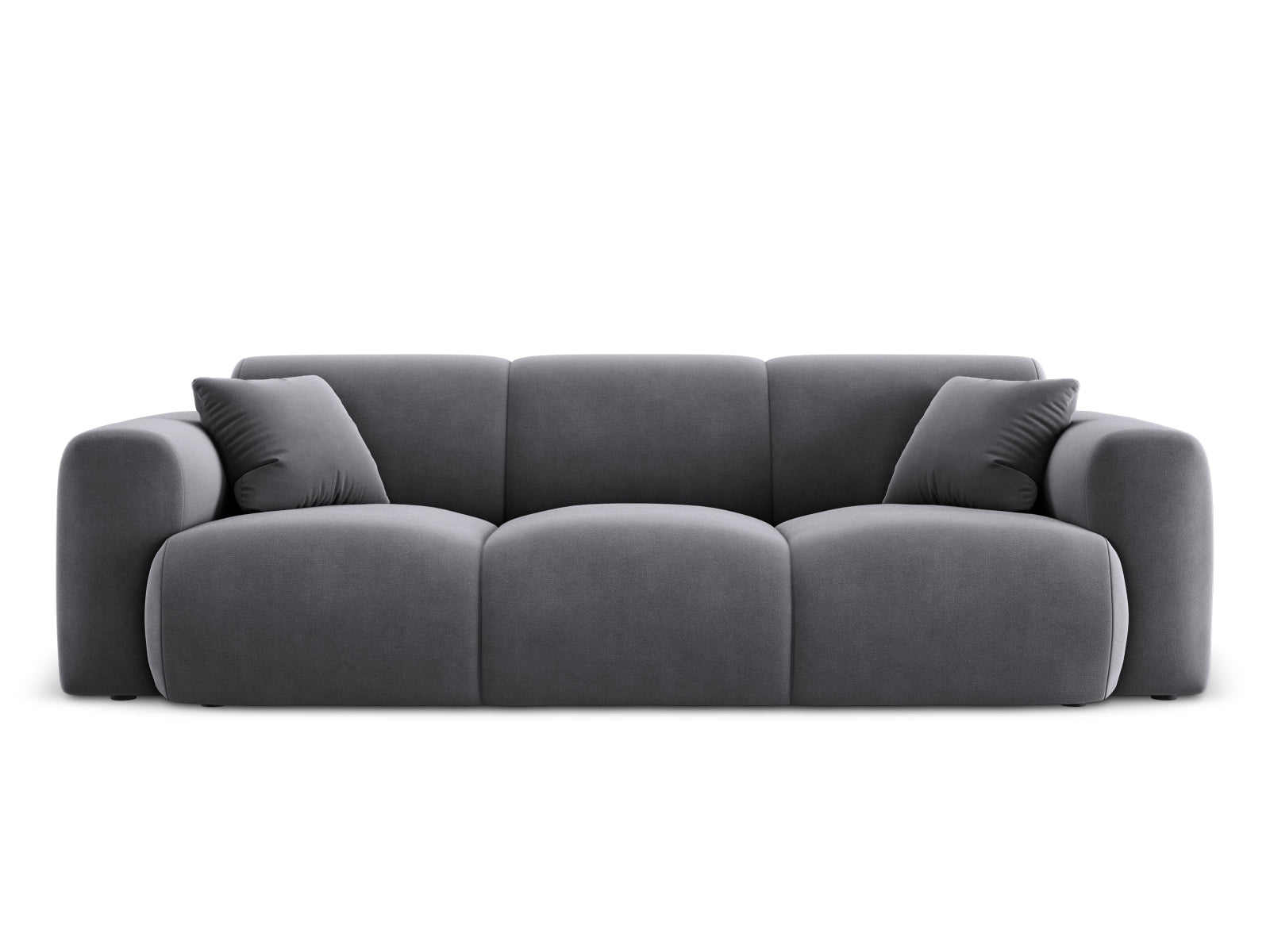 Nolio Velour Sofa 3 Sitzer 95cm in Dark Grey-Casino präsentiert im Onlineshop von KAQTU Design AG. 3er Sofa ist von Cosmopolitan Design
