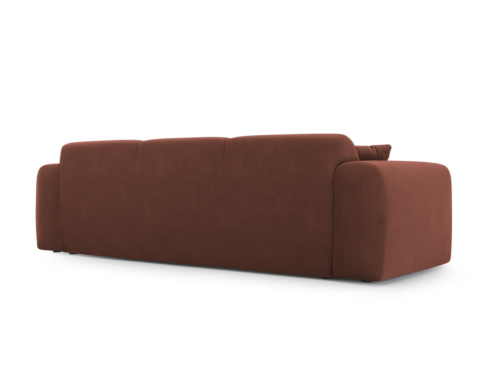 Elegantes 3-Sitzer Sofa Nolio aus Velours in Cuoio-Casino, ideal für stilvolle Wohnräume und entspannte Stunden.