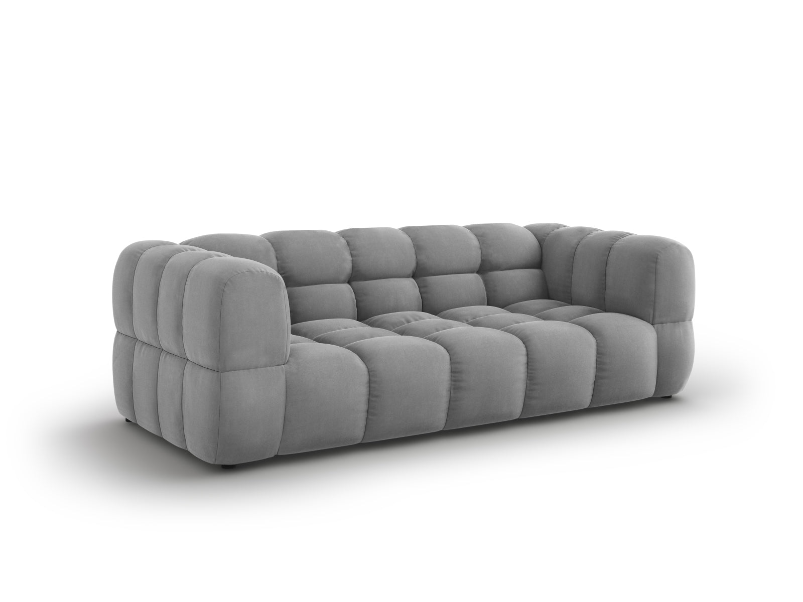Elegantes 3-Sitzer Sofa aus Sky Velour in hellem Grau, ideal für stilvolle Wohnräume, präsentiert von Cosmopolitan Design.