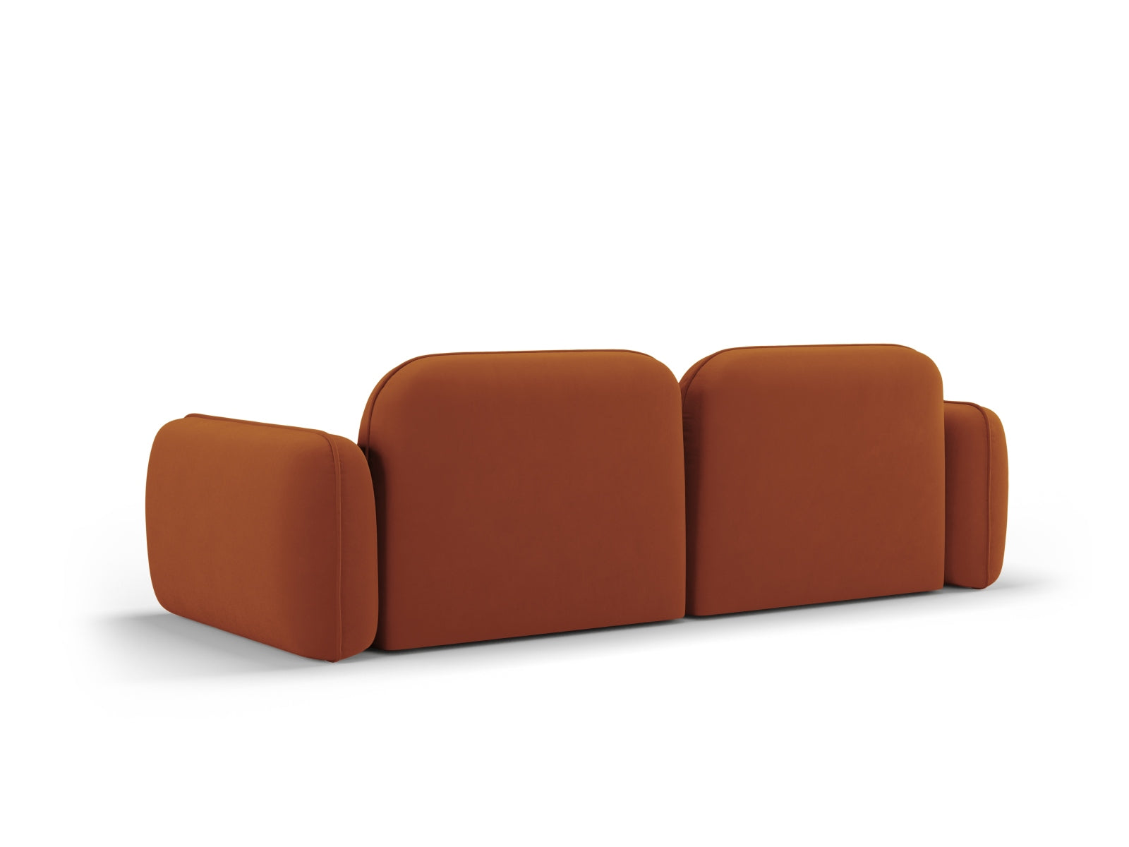 Elegantes 3-Sitzer Sofa "Sydney" aus weichem Velours in stilvollem Terracotta, ideal für einladende und moderne Wohnräume.