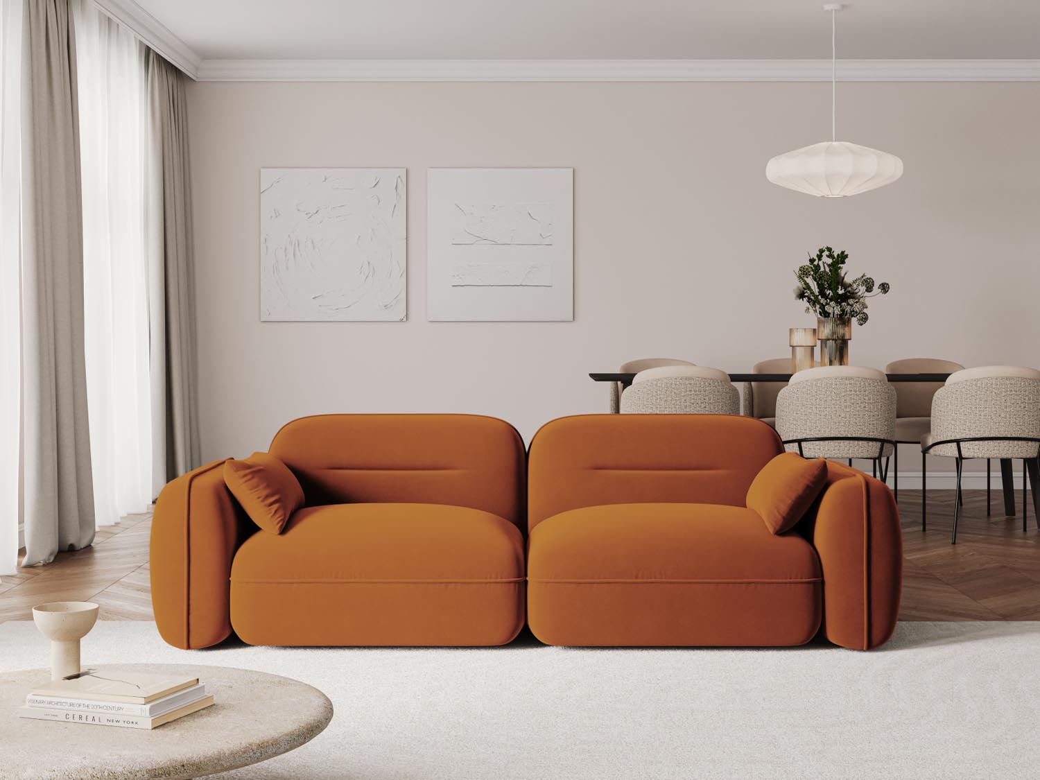 Entdecken Sie das Sydney Velour 3-Sitzer Sofa von Cosmopolitan Design – stilvolles, modulares Design für höchsten Komfort und individuelle Raumgestaltung.
