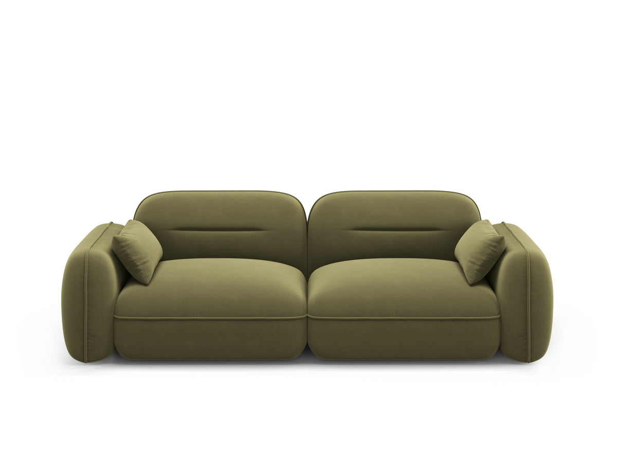 Sydney Velour Modular Sofa 3 Sitzer in Light Green-Casino präsentiert im Onlineshop von KAQTU Design AG. 3er Sofa ist von Cosmopolitan Design