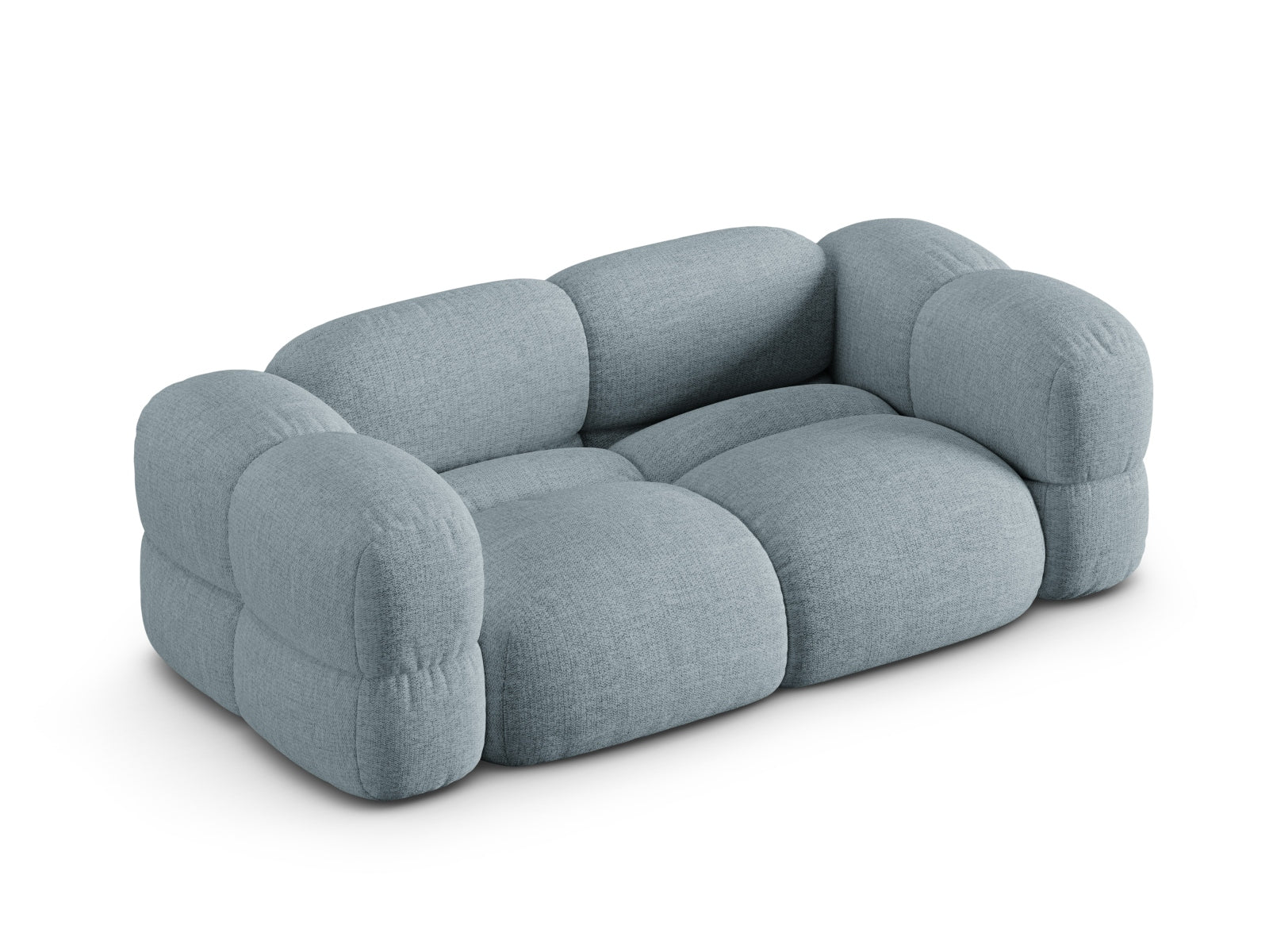 Elegantes Loretto 3-Sitzer Sofa in zartem Pastellblau, ideal für stilvolle Wohnräume und entspannte Stunden.