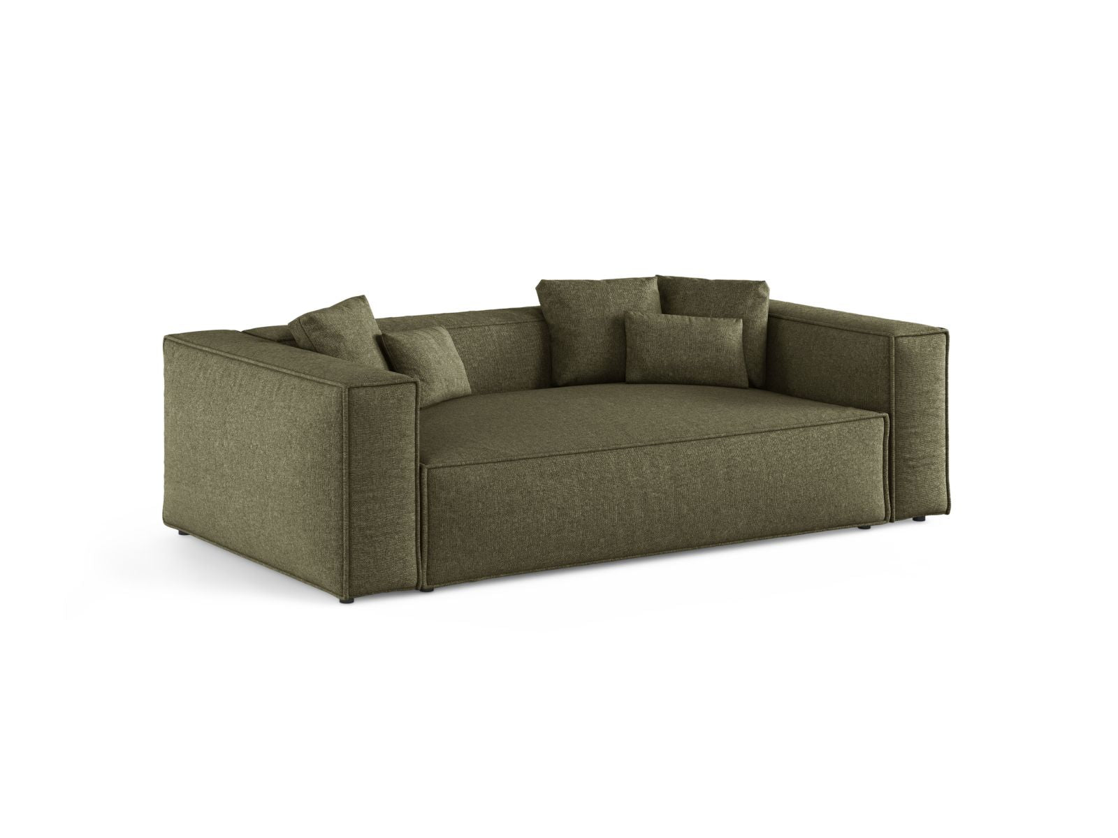 Elegantes 3-Sitzer Sofa Aveiro in stilvollem Grün, ideal für moderne Wohnräume, erhältlich bei KAQTU Design AG.