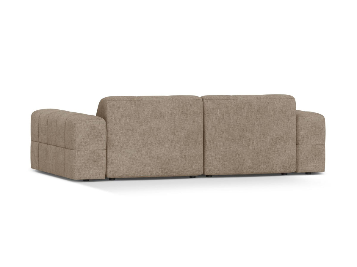 Cosmopolitan Design Chicago 3-Sitzer Sofa in Light Beige, Chenille-Stoff Eden, schwarze Kunststoffbeine, gerade Rückenlehne.