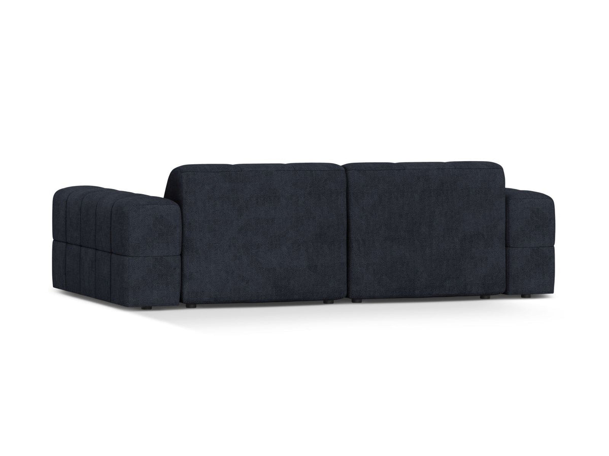 Cosmopolitan Design Chicago 3-Sitzer Sofa in Light Beige, Chenille-Stoff Eden, schwarze Kunststoffbeine, gerade Rückenlehne.