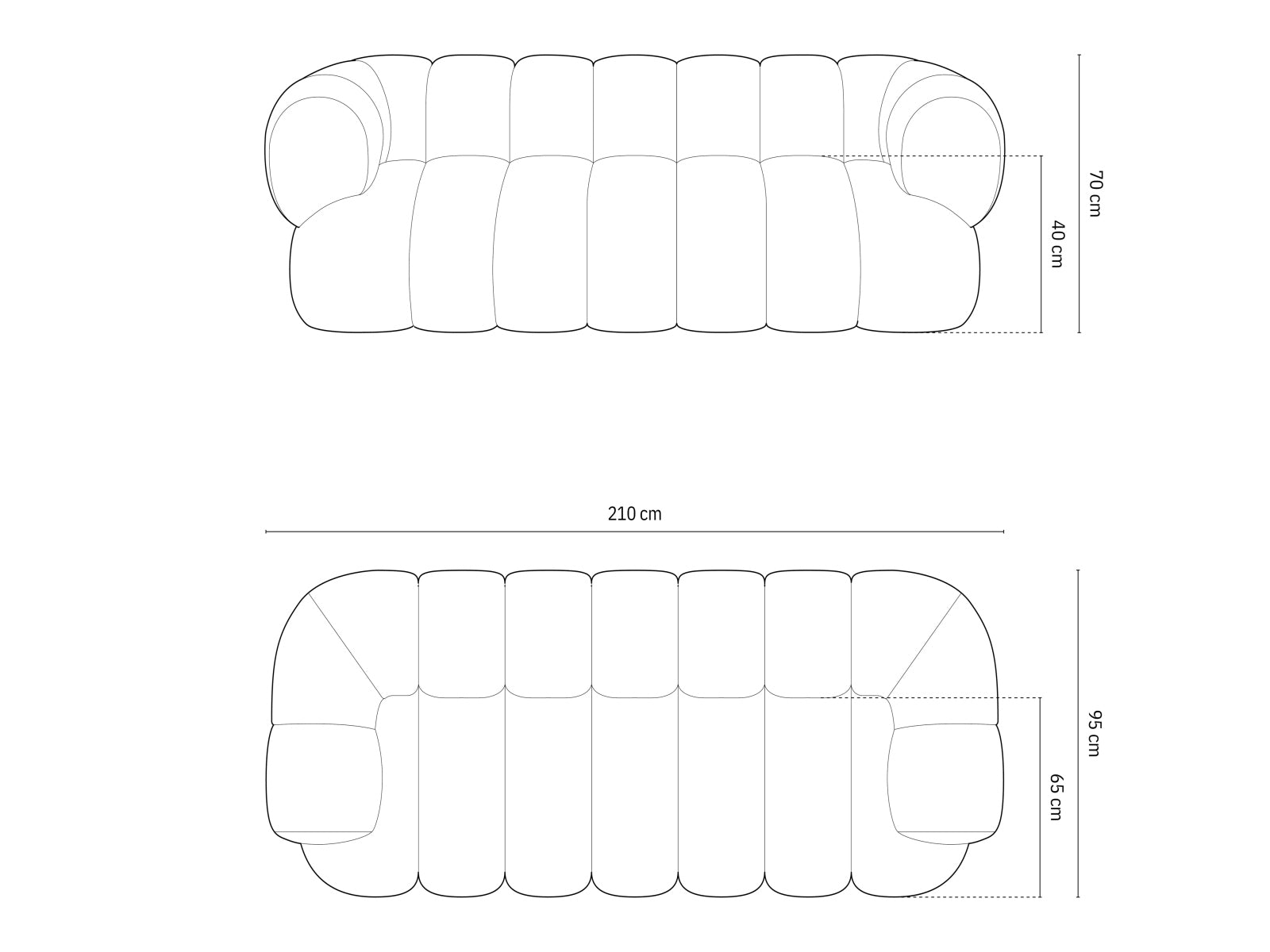 Entdecken Sie das Koge Sofa 3 Sitzer 95cm von Cosmopolitan Design – stilvoll, komfortabel und perfekt für Ihr modernes Zuhause.