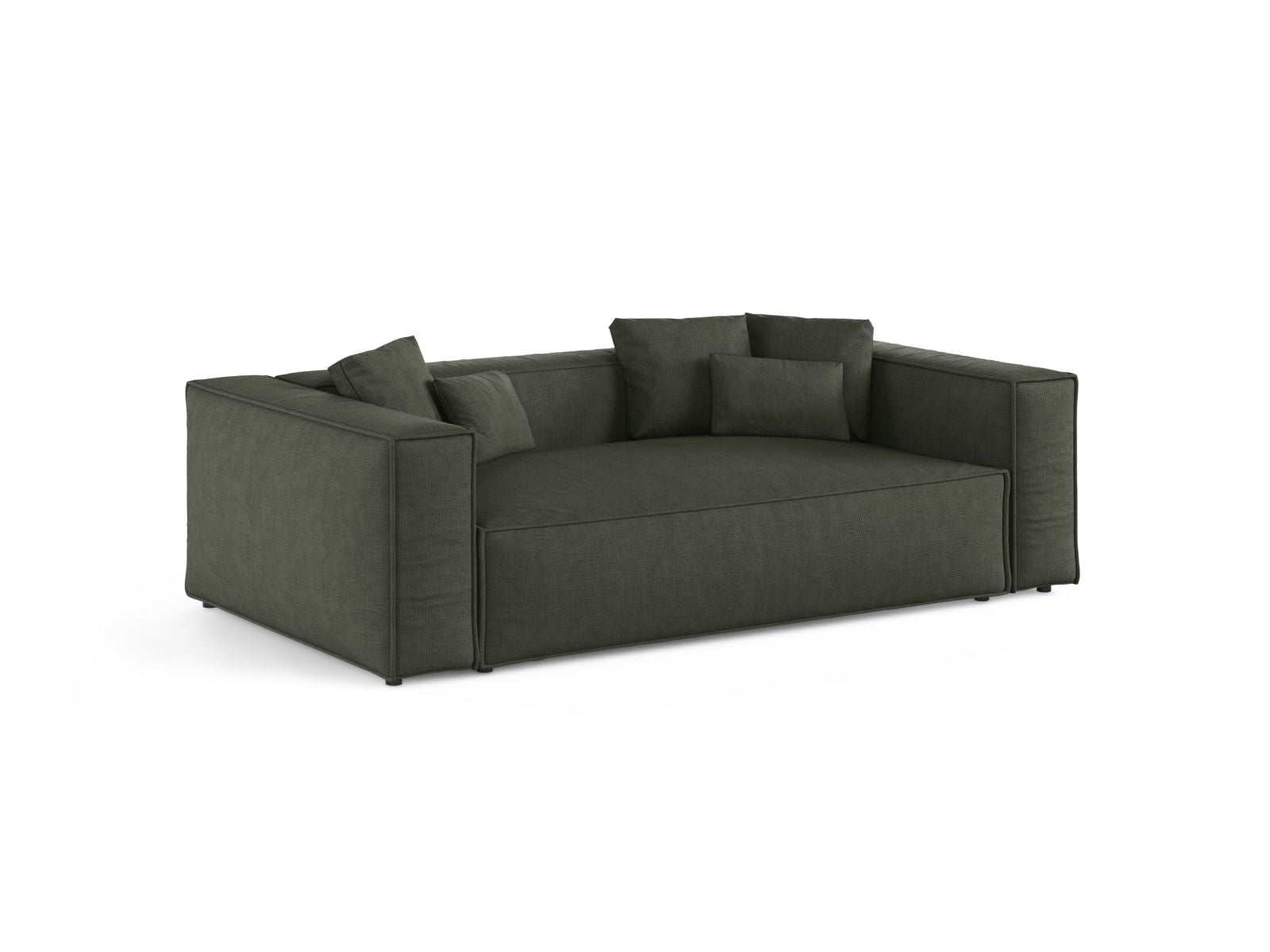 Elegantes 3-Sitzer Sofa Aveiro in einem stilvollen Moosgrün, ideal für moderne Wohnräume, erhältlich bei KAQTU Design AG.