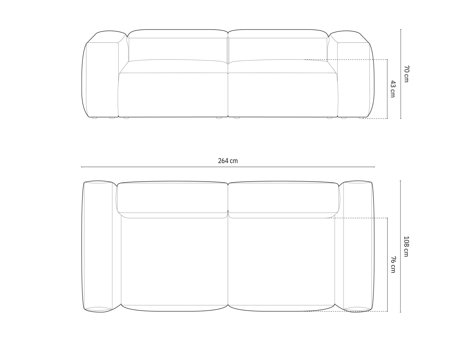 Bergamo Modular Sofa 3 Sitzer in Beige-Liberty präsentiert im Onlineshop von KAQTU Design AG. 3er Sofa ist von Cosmopolitan Design