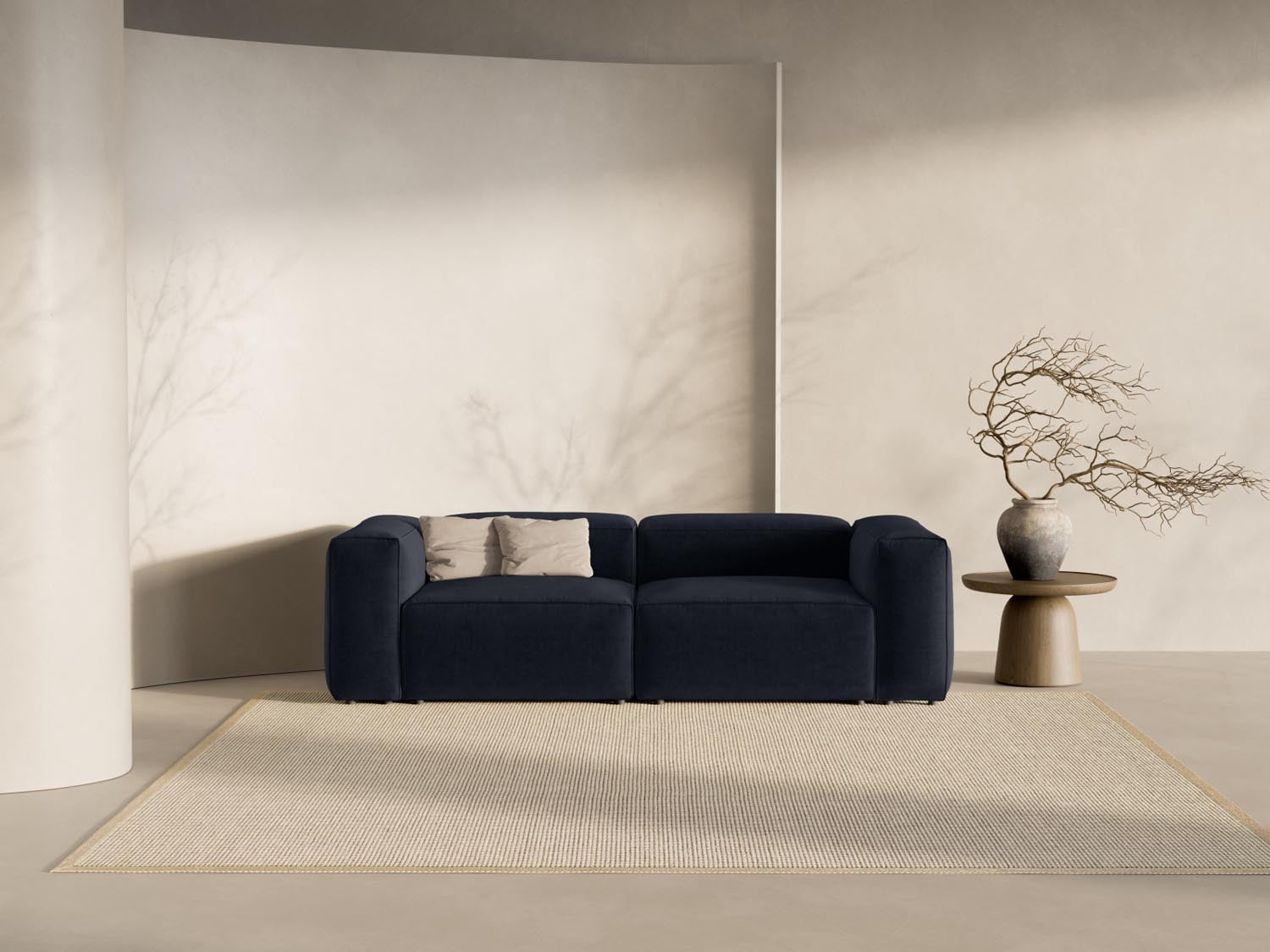 Bergamo Modular Sofa 3 Sitzer in Navy Blue-Liberty präsentiert im Onlineshop von KAQTU Design AG. 3er Sofa ist von Cosmopolitan Design