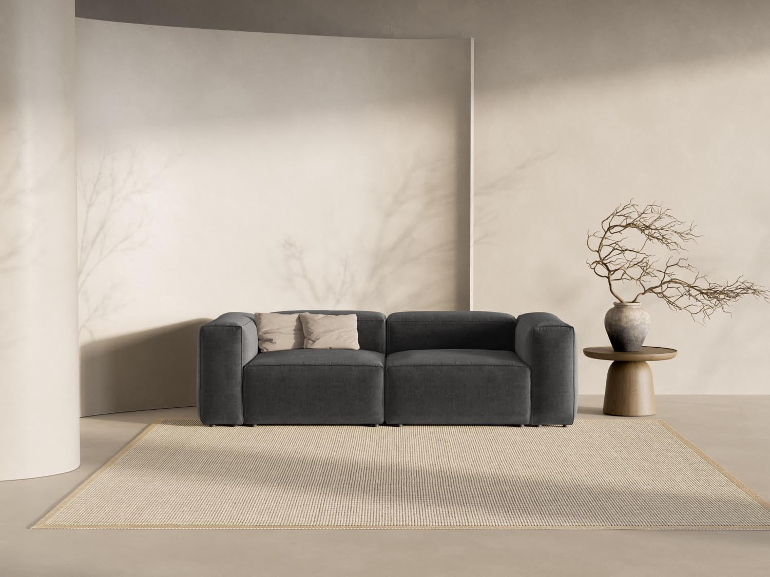 Bergamo Modular Sofa 3 Sitzer in Graphite-Liberty präsentiert im Onlineshop von KAQTU Design AG. 3er Sofa ist von Cosmopolitan Design