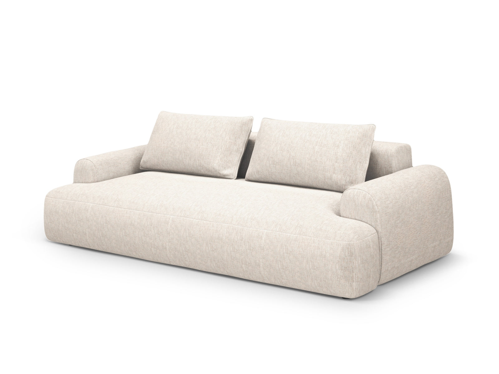 Elegantes 3-Sitzer Sofa Calma in sanftem Beige, ideal für stilvolle Wohnräume, erhältlich bei KAQTU Design AG.
