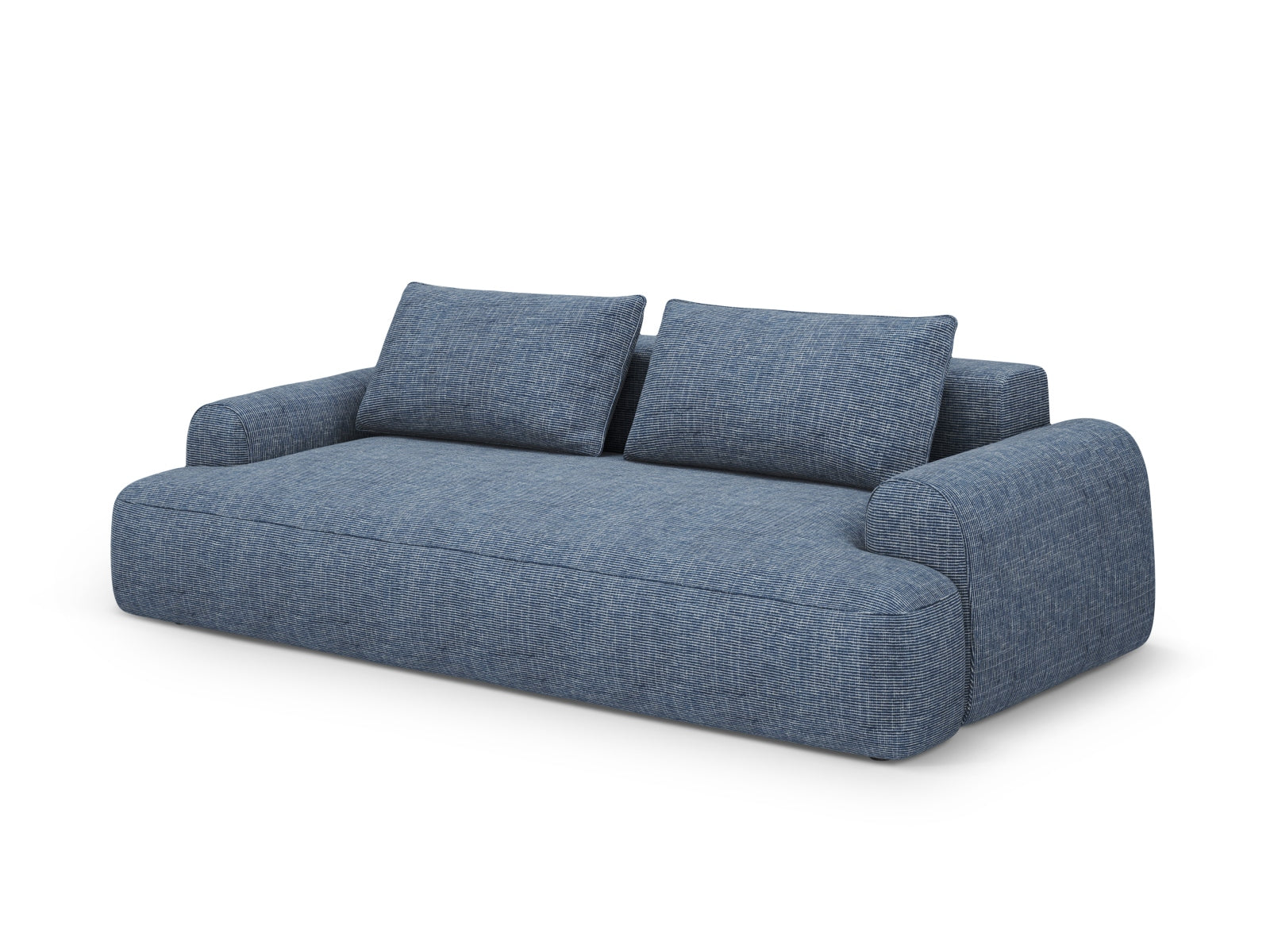Elegantes 3-Sitzer Sofa Calma in stilvollem Blue Melange, ideal für moderne Wohnräume, erhältlich bei KAQTU Design AG.