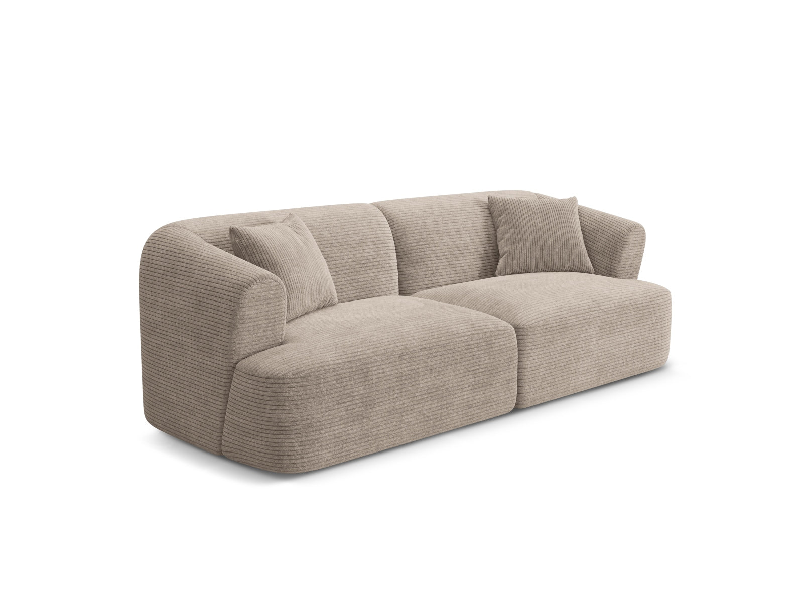 Elegantes 3-Sitzer Sofa Campi in stilvollem Cappuccino-Lincoln D, ideal für moderne Wohnräume, erhältlich bei KAQTU Design AG.