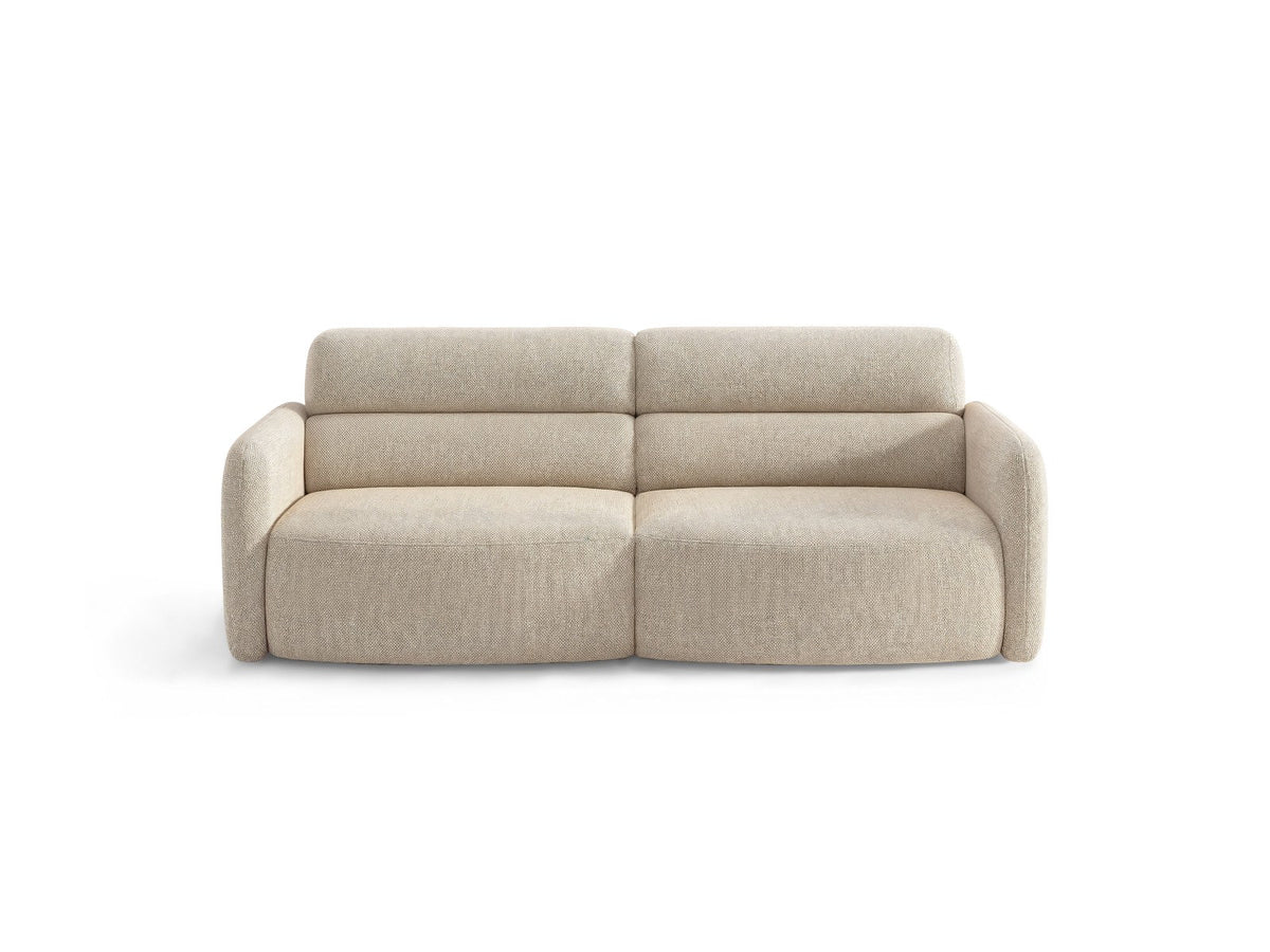 Dreisitzer-Sofa Malmo mit Stoffbezug und niedrigen schwarzen Kunststoffbeinen