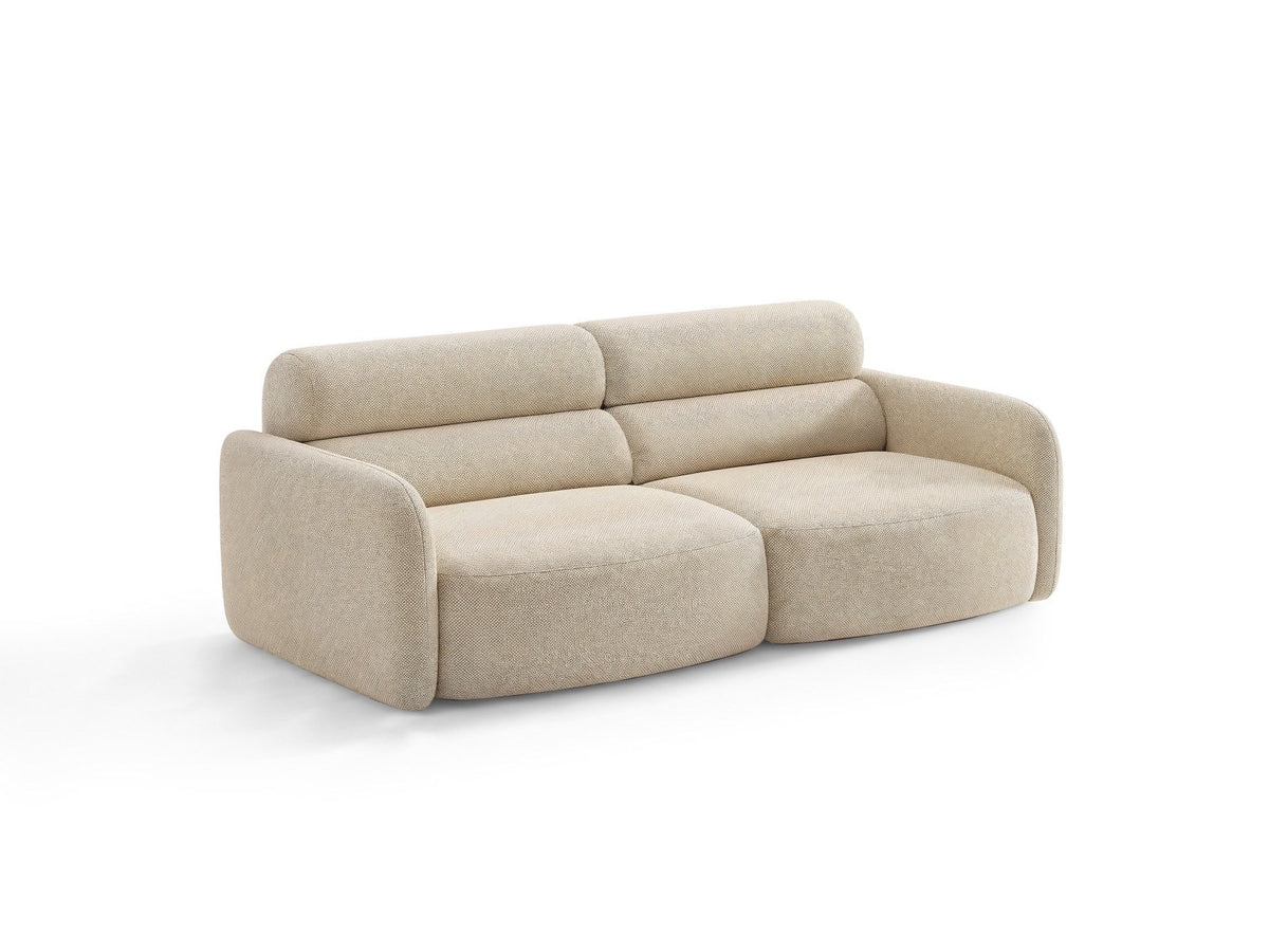 Dreisitzer-Sofa Malmo mit Stoffbezug und niedrigen schwarzen Kunststoffbeinen