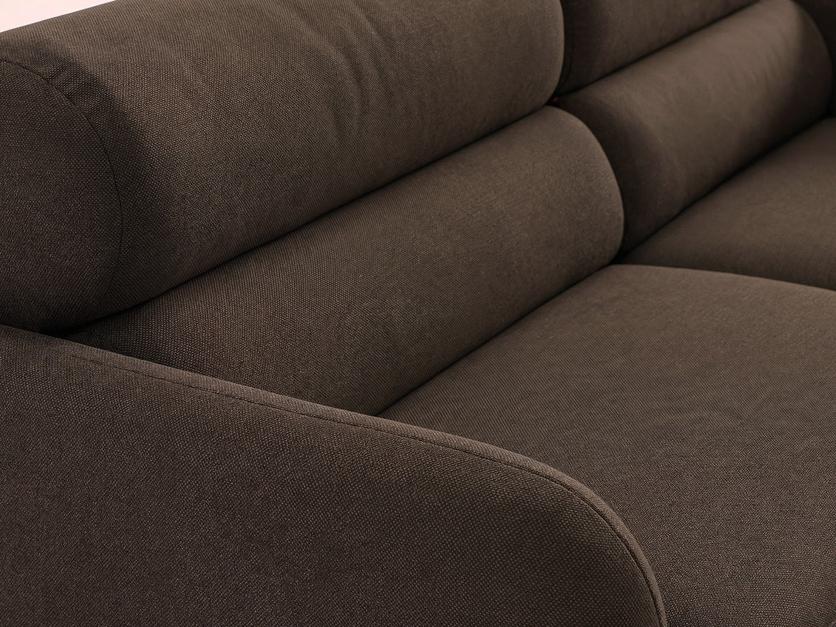 Dreisitzer-Sofa Malmo mit Stoffbezug und niedrigen schwarzen Kunststoffbeinen