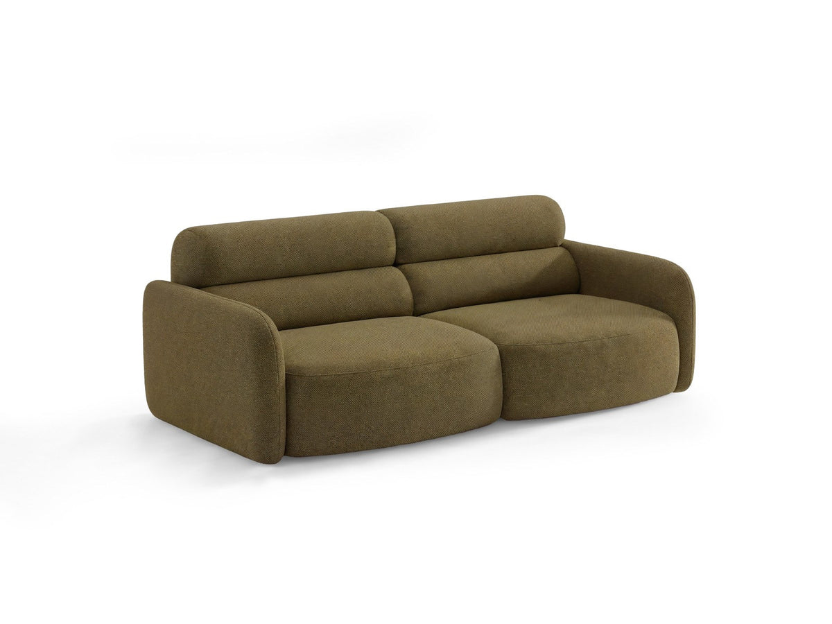 Dreisitzer-Sofa Malmo mit Stoffbezug und niedrigen schwarzen Kunststoffbeinen