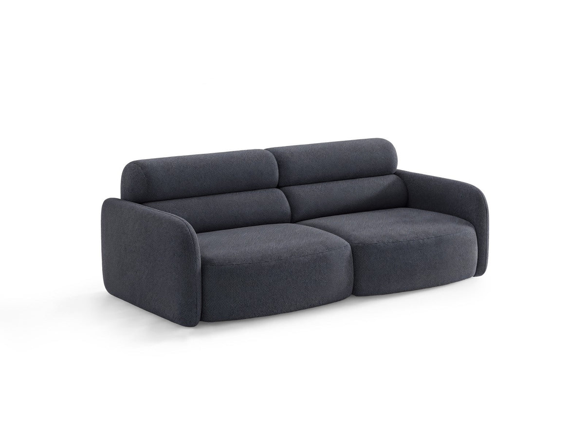 Dreisitzer-Sofa Malmo mit Stoffbezug und niedrigen schwarzen Kunststoffbeinen
