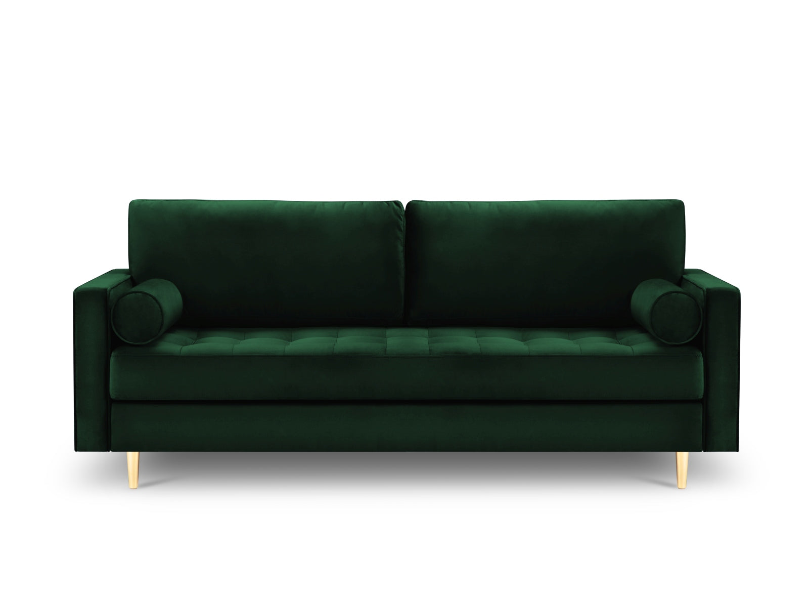 Modernes 3-Sitzer Sofa Aspen in tiefem Flaschengrün, perfekt für gemütliche Abende und stilvolle Einrichtung, entworfen von Cosmopolitan Design.