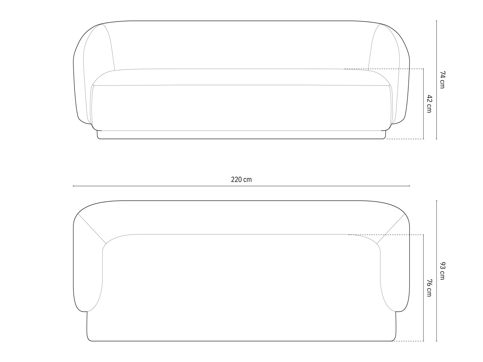 Modernes 3-Sitzer Sofa Gomera in ansprechendem Grünton, perfekt für stilvolle Wohnzimmer und gemütliche Entspannung.