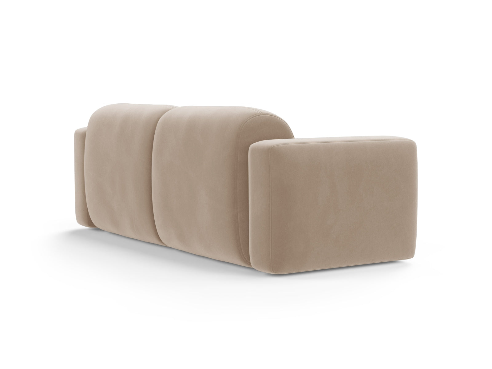 Beige Strino Velour 3-Sitzer Sofa von Cosmopolitan Design, modernes und komfortables Möbelstück für Ihr Zuhause.