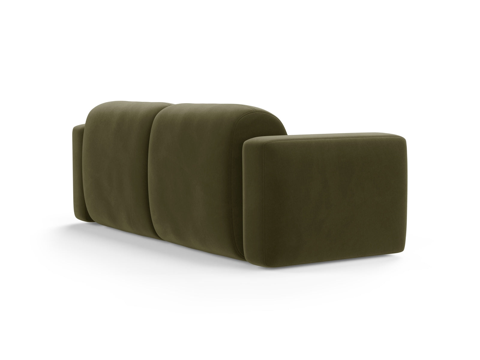 Modulares 3-Sitzer Sofa aus Strino Velour in ansprechendem Grünton, perfekt für zeitgemäße Inneneinrichtungen von Cosmopolitan Design.