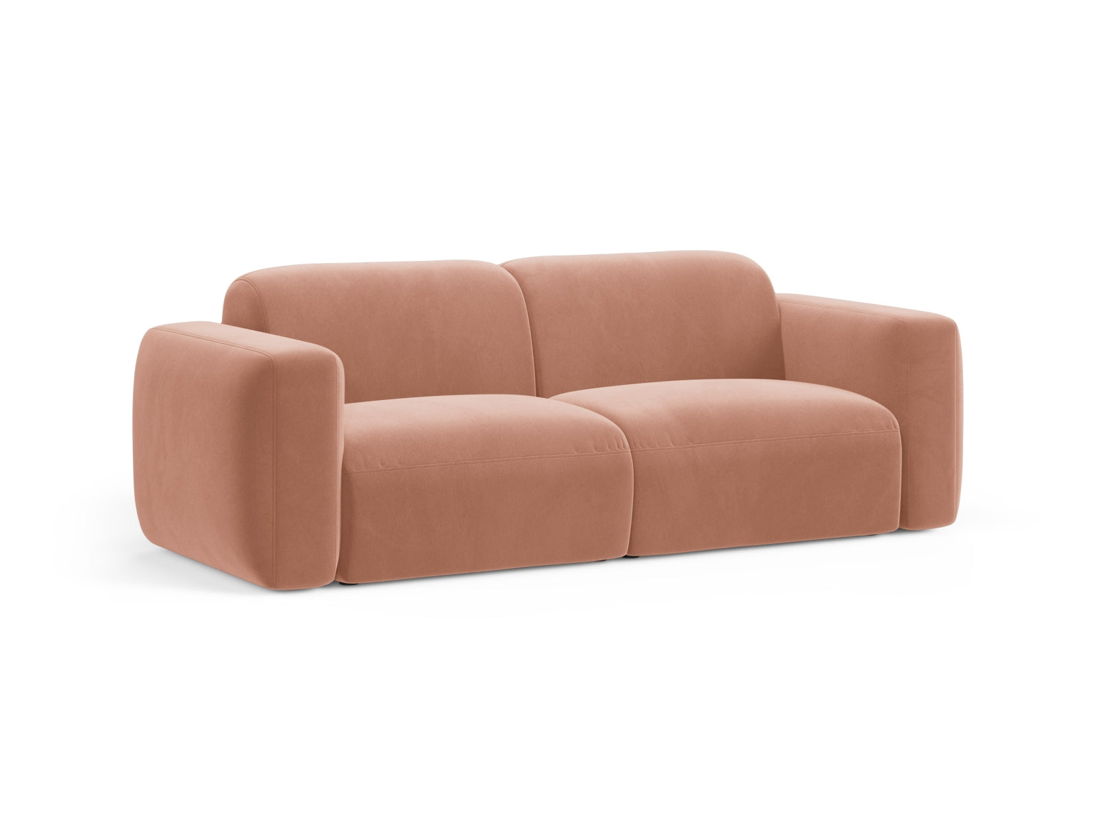 Elegantes Strino Velour 3-Sitzer Sofa in Pink-Salvador, ideal für stilvolle Wohnräume, präsentiert von Cosmopolitan Design.