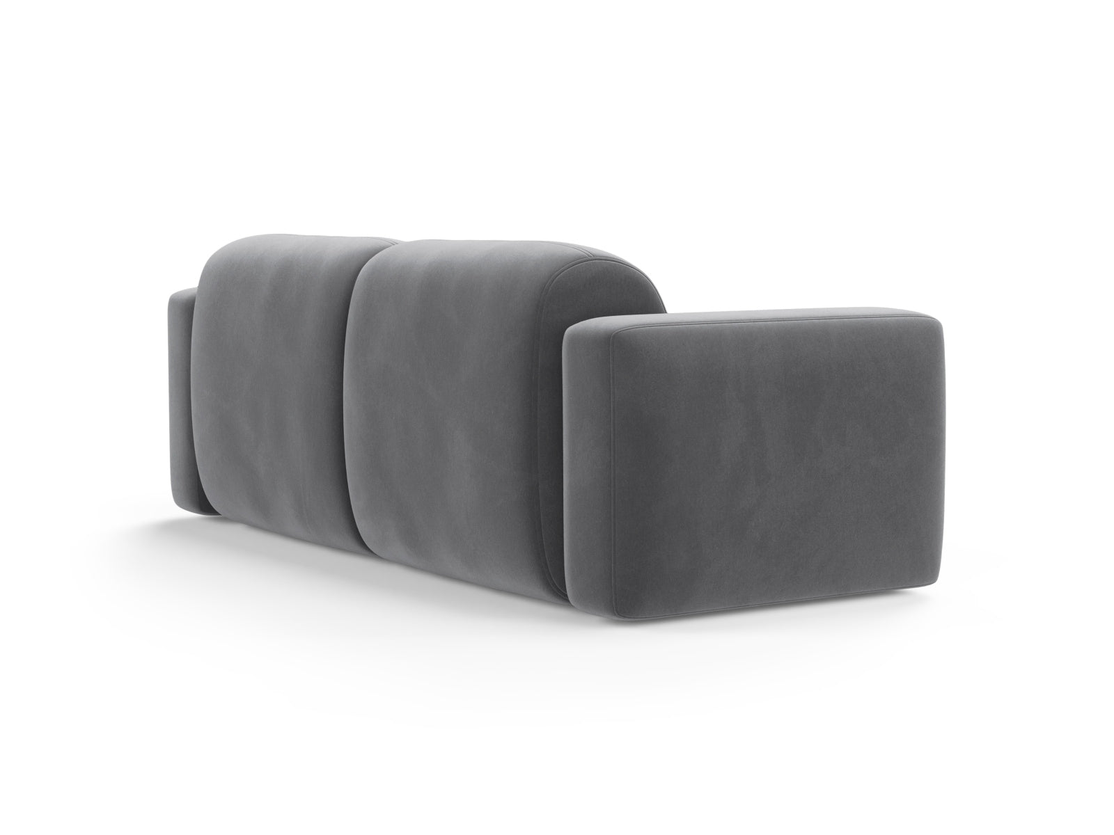 Modulares 3-Sitzer Sofa aus Strino Velour in edlem Grau, perfekt für zeitgemäße Wohnkonzepte von Cosmopolitan Design.