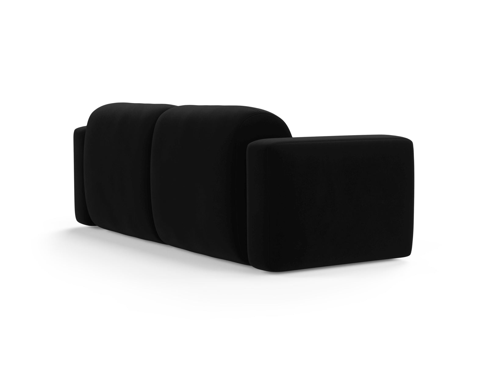 Stylisches 3-Sitzer Sofa aus Strino Velour in edlem Schwarz, perfekt für zeitgemäße Wohnräume, von Cosmopolitan Design.