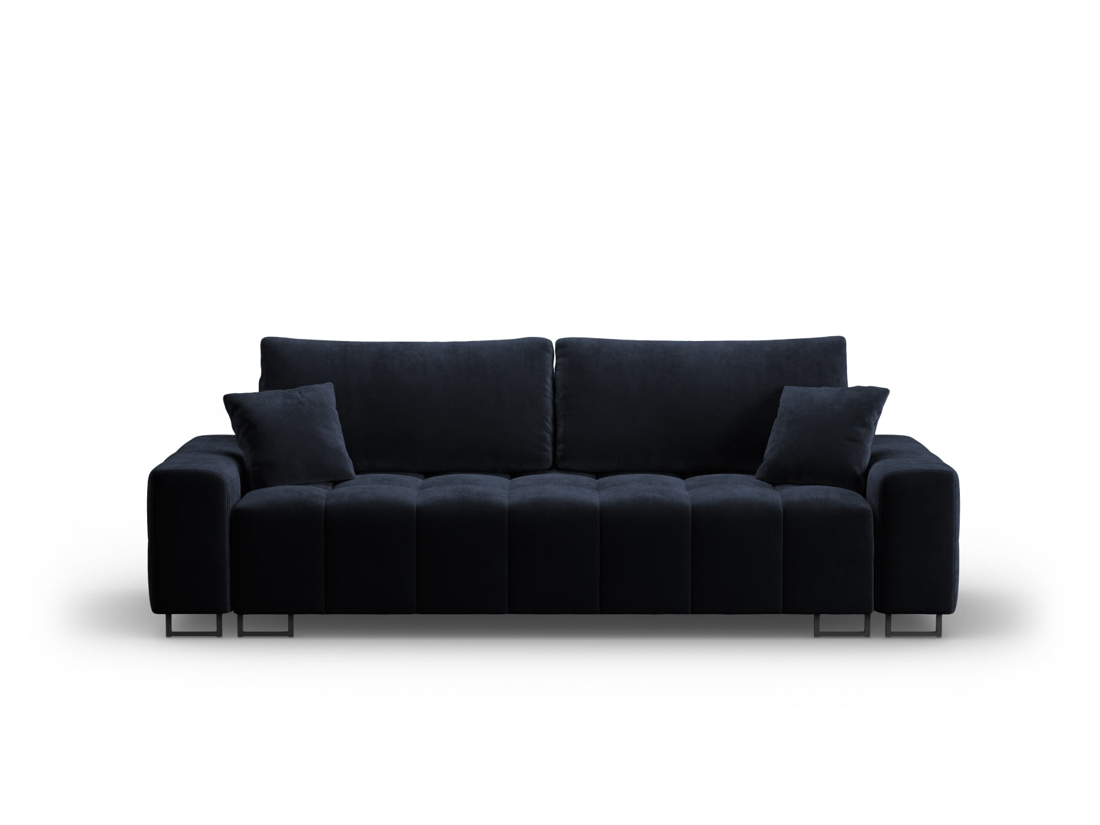 Wicklow Velour Sofa mit Schlaffunktion und Stauraum 3 Sitzer in Dark Blue präsentiert im Onlineshop von KAQTU Design AG. Bettsofa ist von Cosmopolitan Design