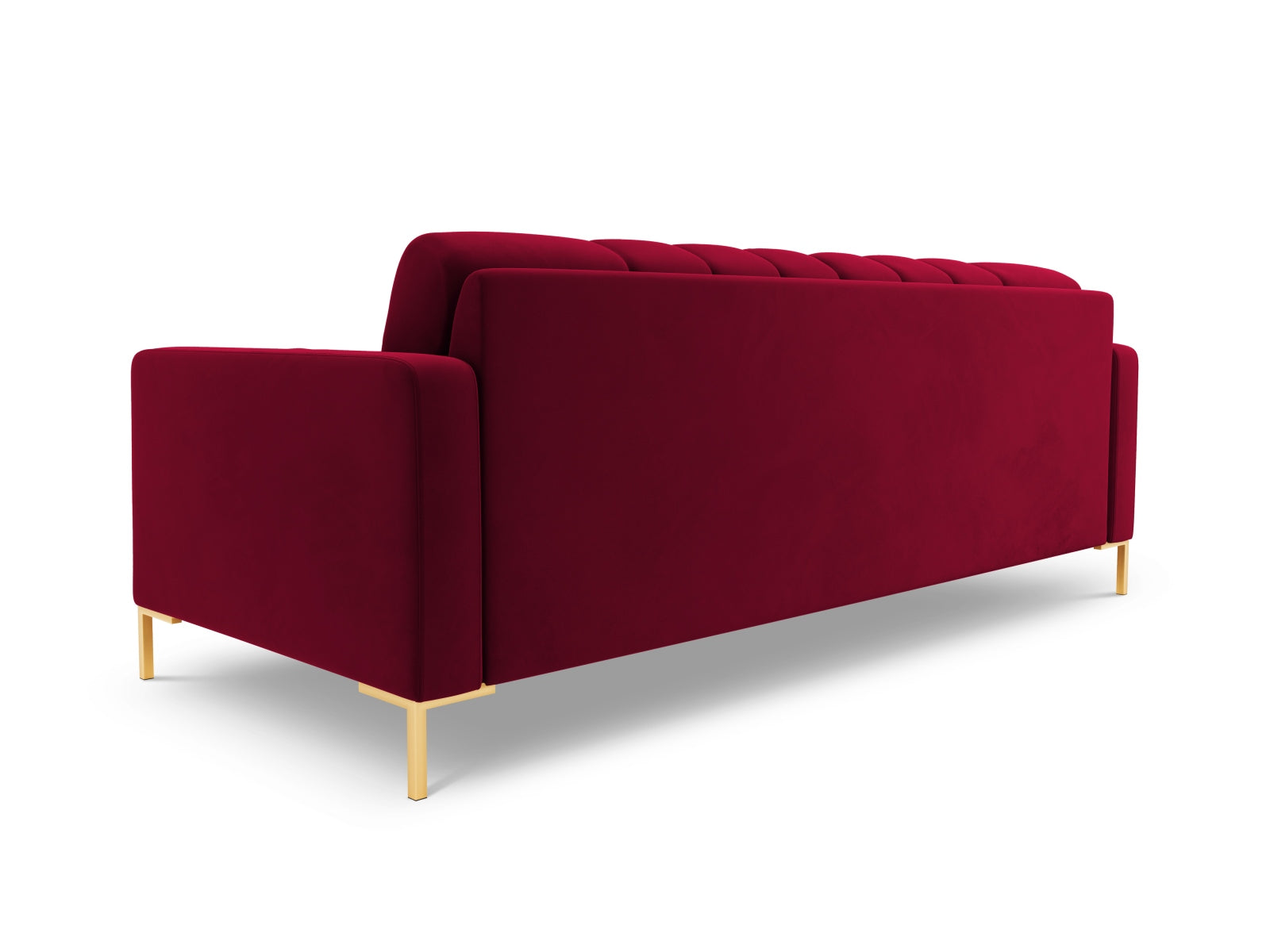 Elegantes 3-Sitzer Sofa Bali in Red-Bluvel, ideal für moderne Interiors, vereint Komfort und zeitgemäßes Design von Cosmopolitan Design.