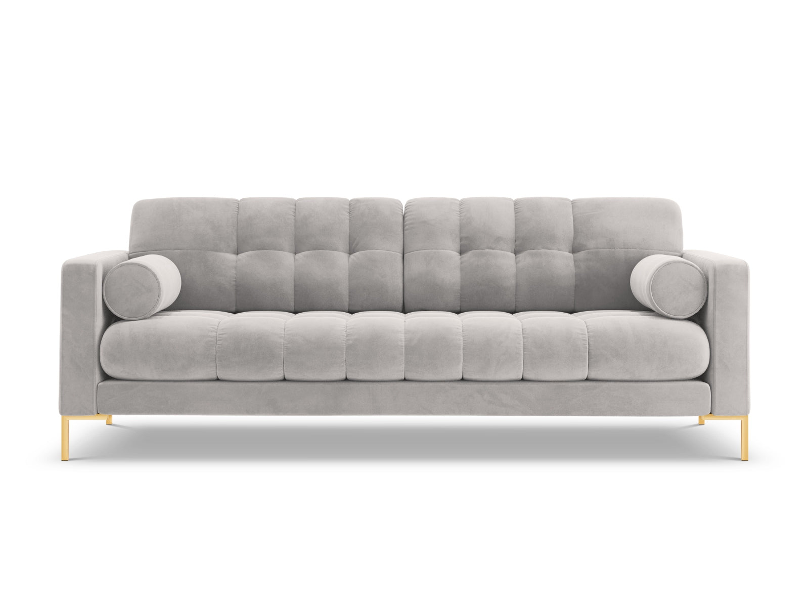 Stilvolles 3-Sitzer Sofa Bali von Cosmopolitan Design, gefertigt aus edlem Silver-Bluvel, perfekt für zeitgemäße Inneneinrichtungen.