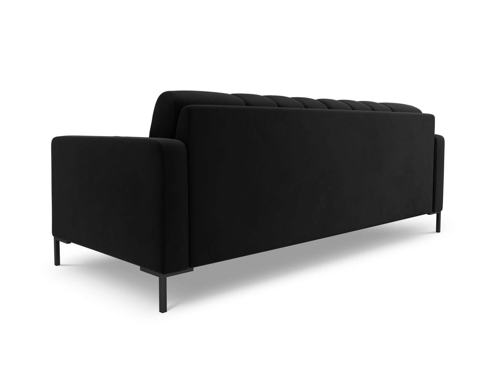Elegantes 3-Sitzer Sofa Bali in luxuriösem Black-Bluvel, ideal für ein modernes Wohnambiente und entspannte Stunden. Jetzt bei KAQTU entdecken.