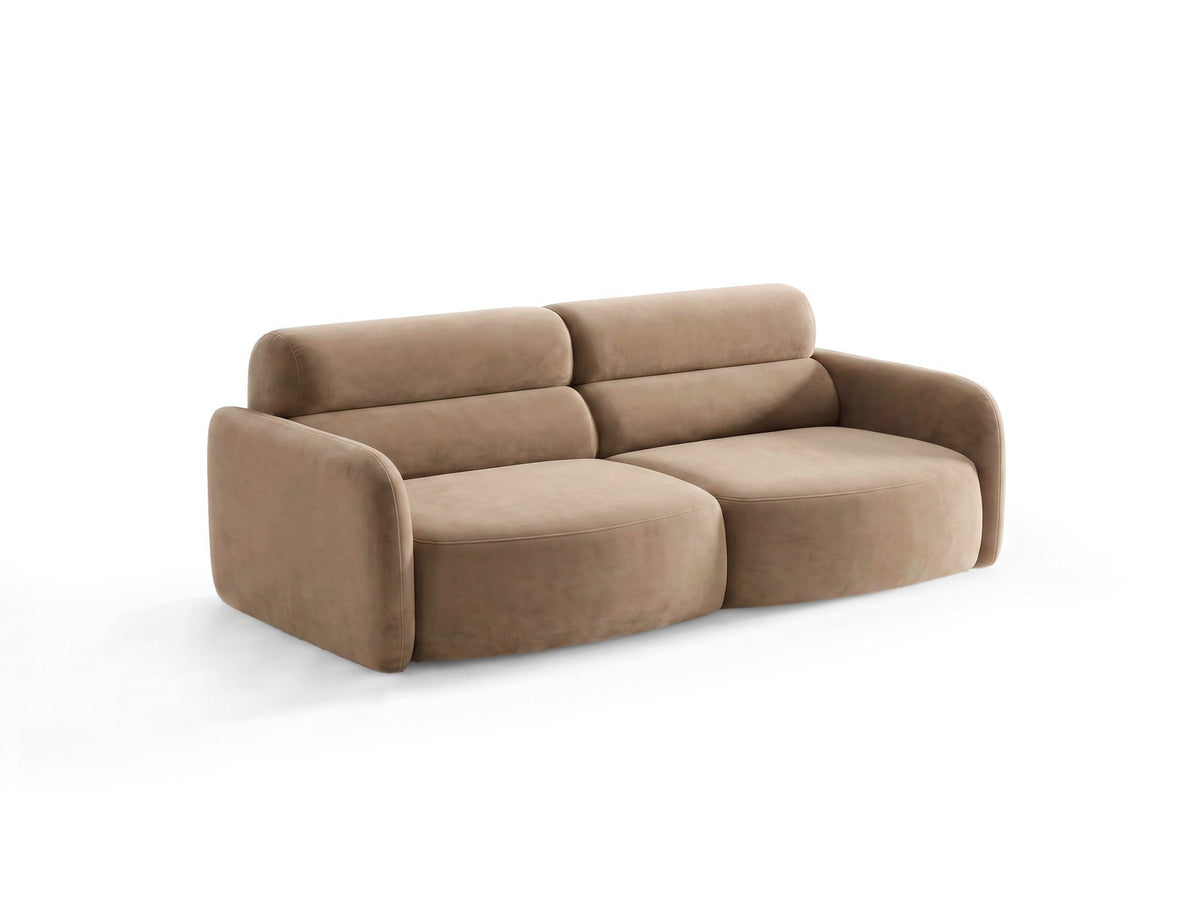 Dreisitzer-Sofa Malmo mit Stoffbezug und niedrigen schwarzen Kunststoffbeinen