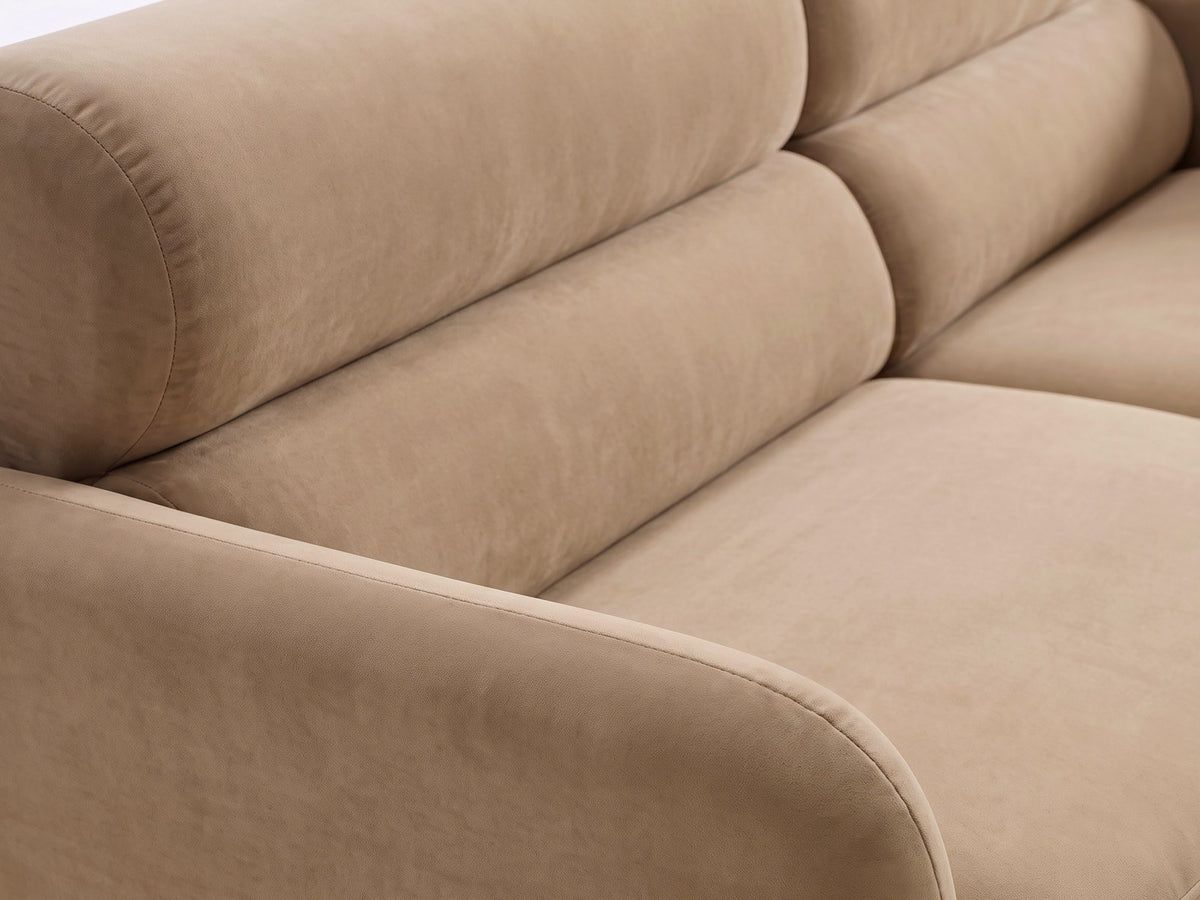 Dreisitzer-Sofa Malmo mit Stoffbezug und niedrigen schwarzen Kunststoffbeinen