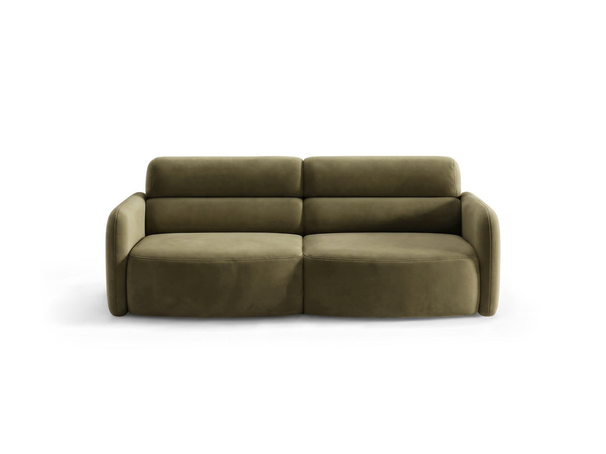 Dreisitzer-Sofa Malmo mit Stoffbezug und niedrigen schwarzen Kunststoffbeinen
