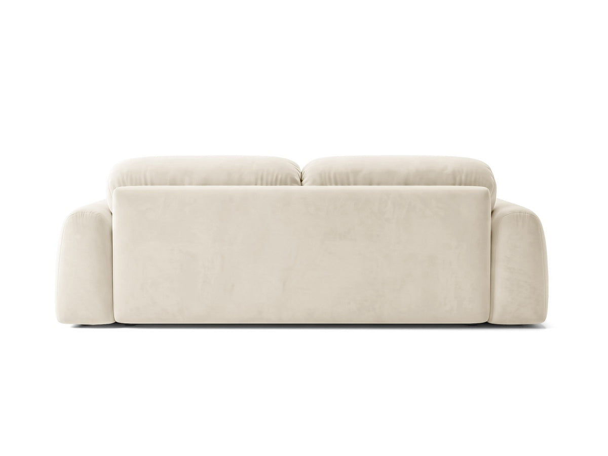 3er Sofa Milan mit Bluvel-Stoffbezug in Samtoptik auf schwarzen Kunststoffbeinen