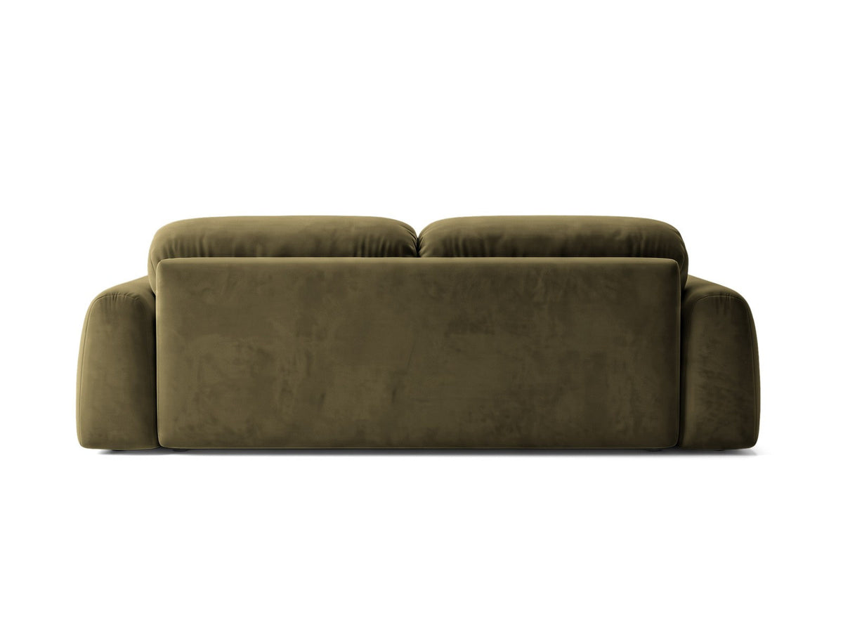 3er Sofa Milan mit Bluvel-Stoffbezug in Samtoptik auf schwarzen Kunststoffbeinen