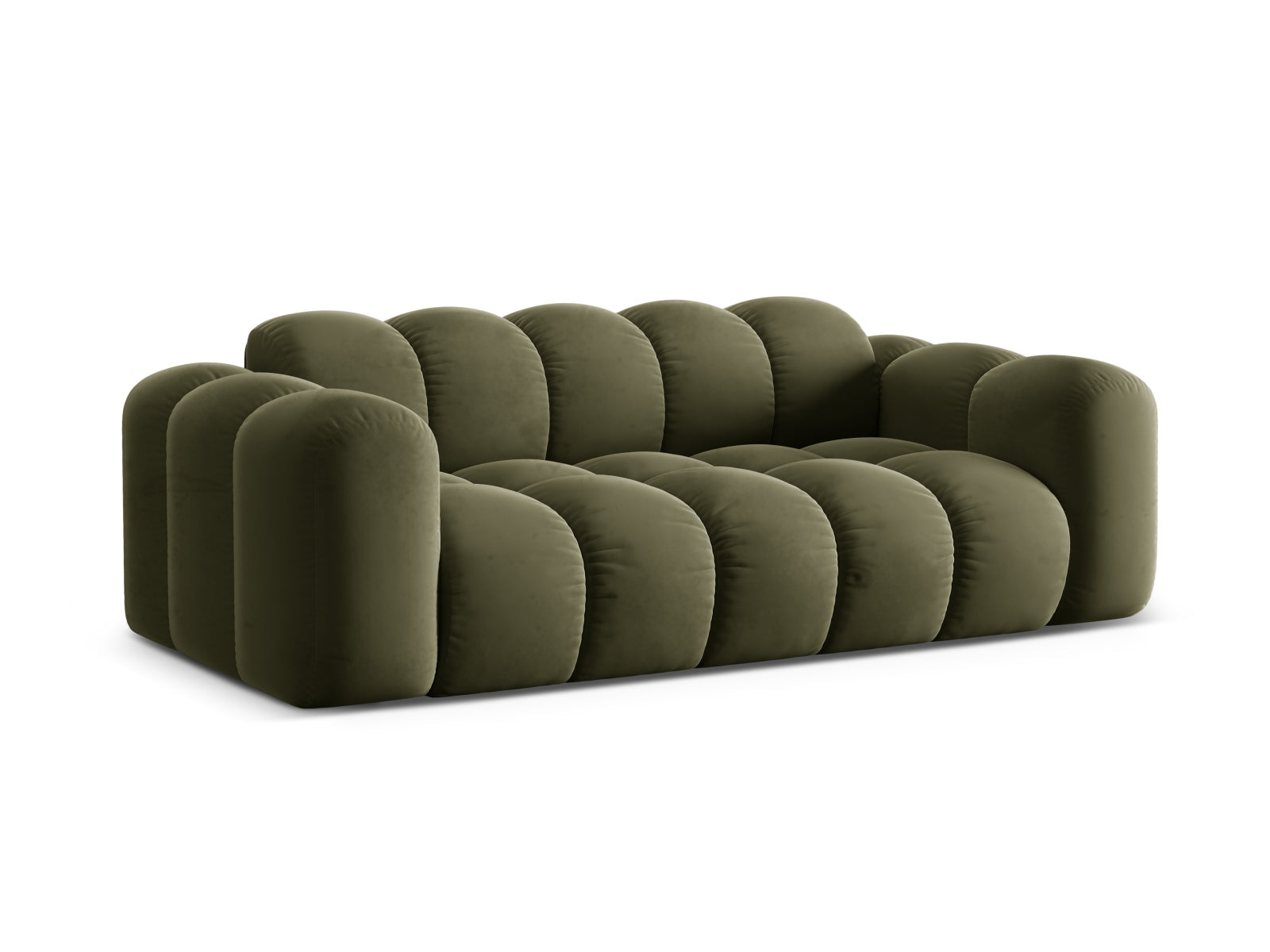 Elegantes 3-Sitzer Sofa Treno in stilvollem Green-Bluvel, ideal für moderne Wohnräume, erhältlich bei KAQTU Design AG.