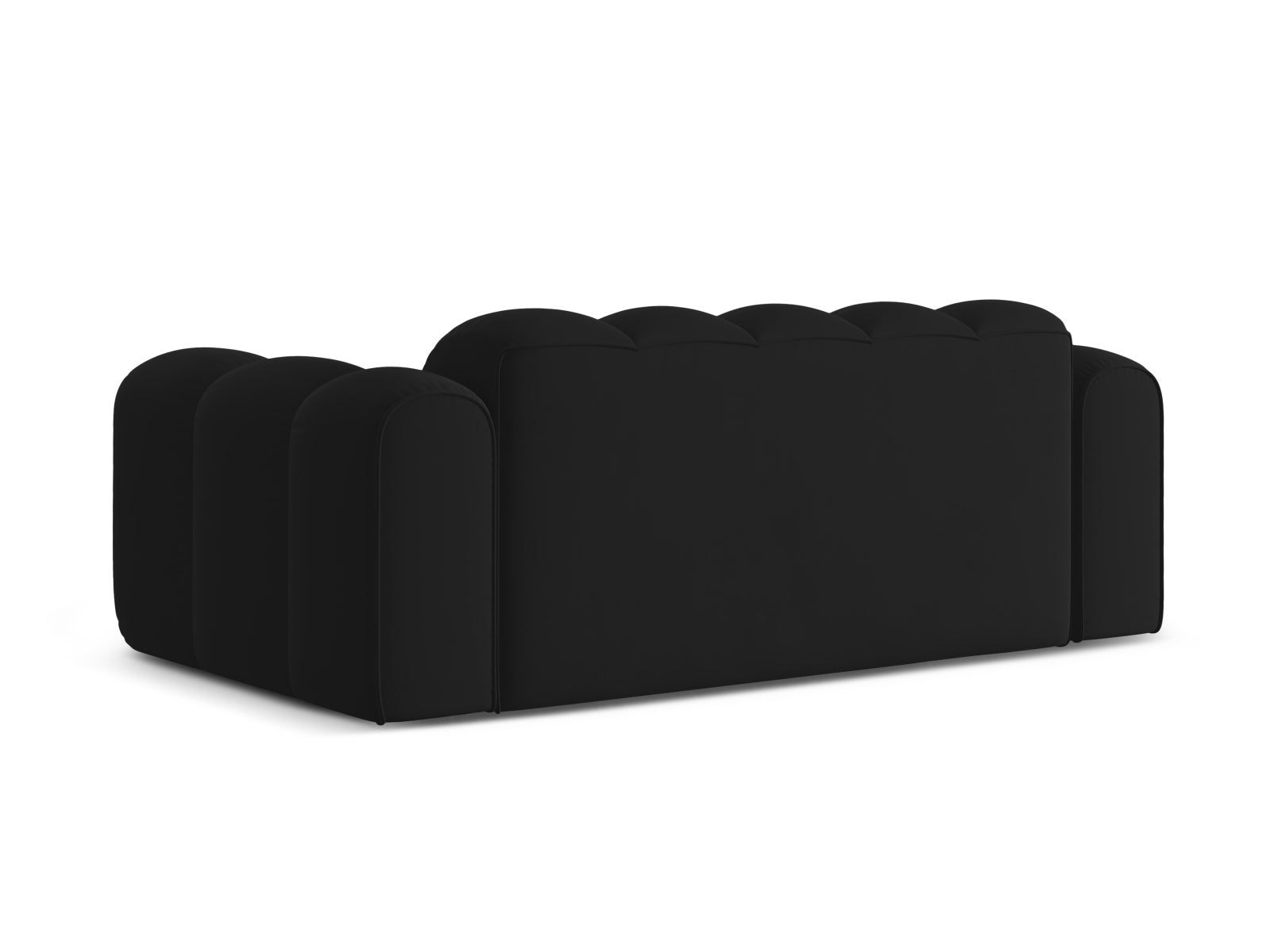 Elegantes 3-Sitzer Sofa Treno in hochwertigem Black-Bluvel, ideal für ein modernes Wohnambiente und entspannte Stunden.