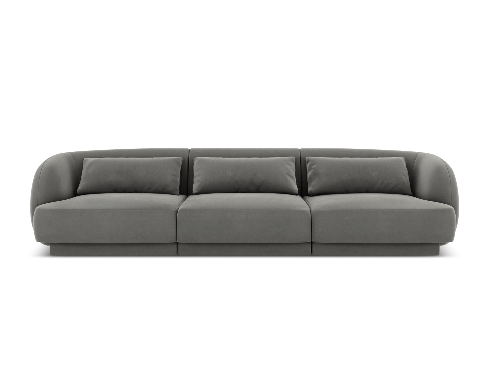 Tulum Velour Sofa 3 Sitzer 90cm in Light Grey präsentiert im Onlineshop von KAQTU Design AG. 3er Sofa ist von Cosmopolitan Design