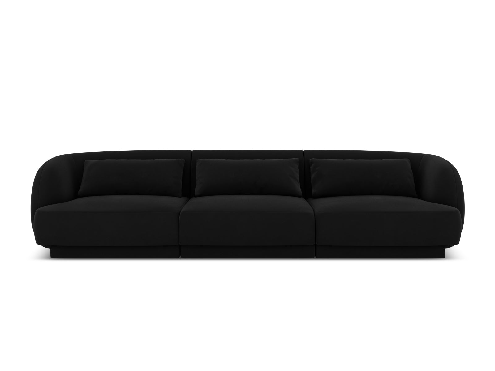 Tulum Velour Sofa 3 Sitzer 90cm in Black präsentiert im Onlineshop von KAQTU Design AG. 3er Sofa ist von Cosmopolitan Design