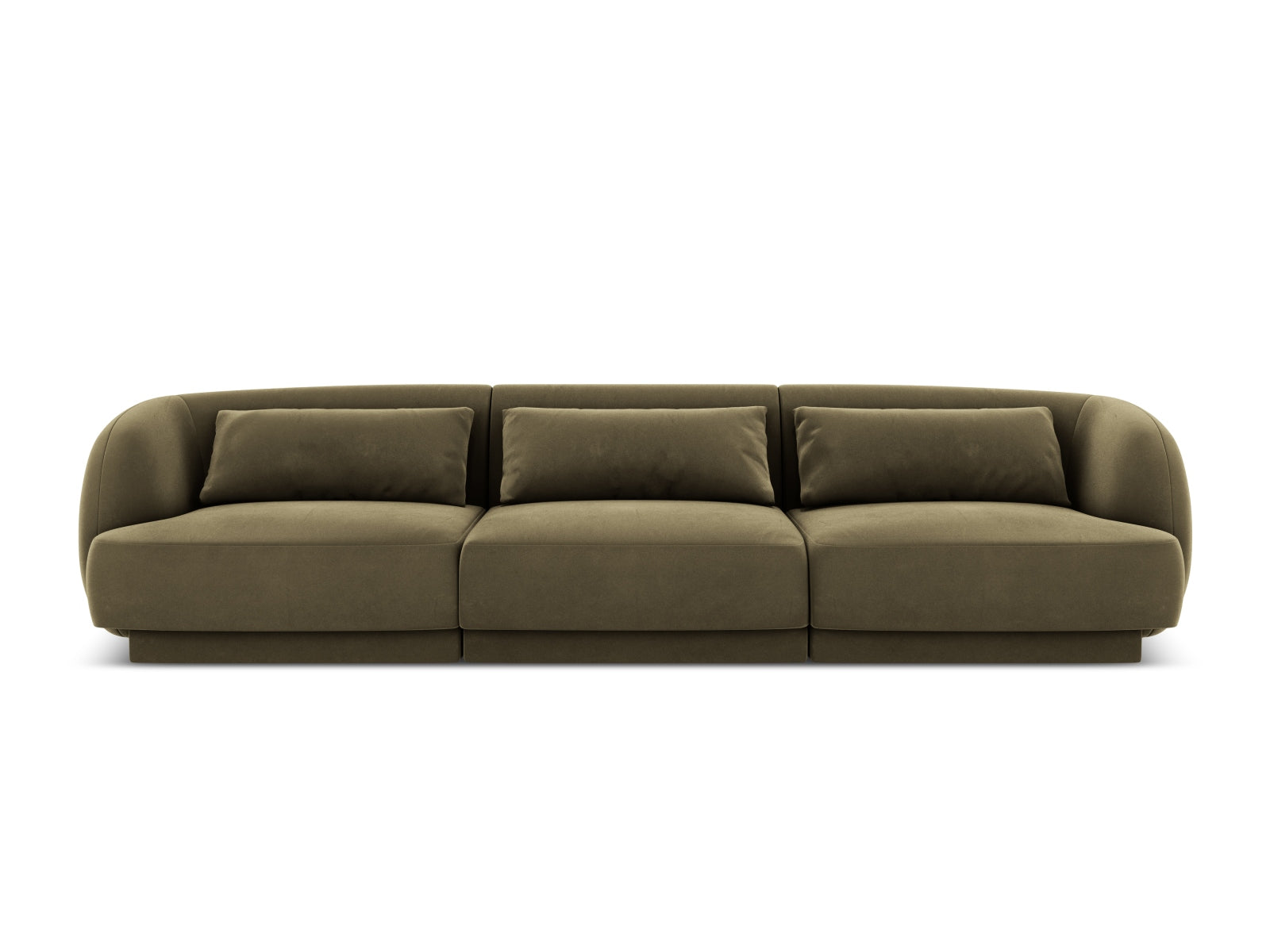 Tulum Velour Sofa 3 Sitzer 90cm in Green präsentiert im Onlineshop von KAQTU Design AG. 3er Sofa ist von Cosmopolitan Design