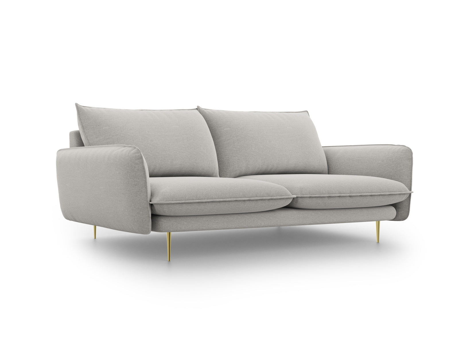 Vienna Sofa 3 Sitzer 92cm in Light Grey/Gold-Asgard/ Positano präsentiert im Onlineshop von KAQTU Design AG. 3er Sofa ist von Cosmopolitan Design