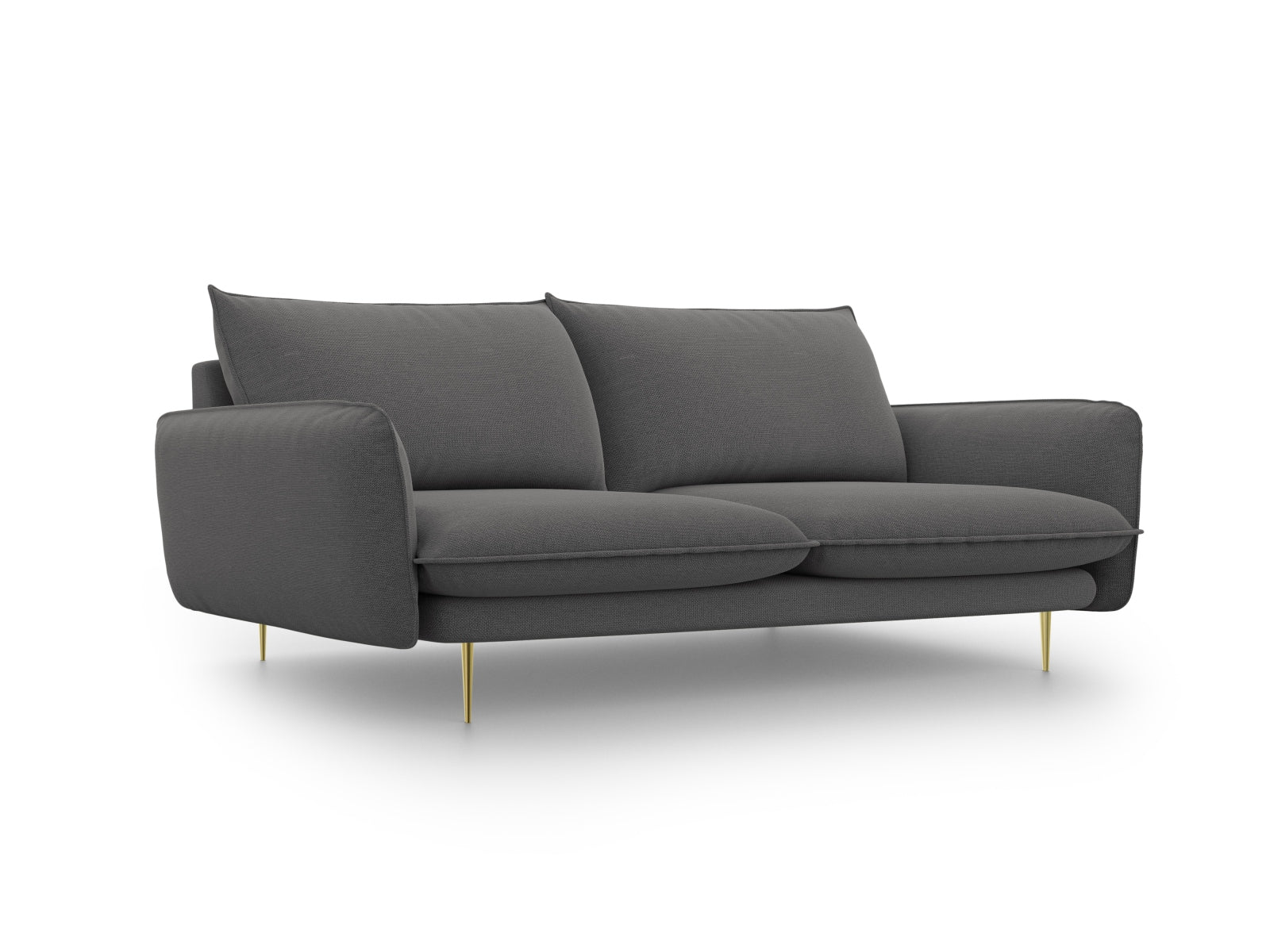 Vienna Sofa 3 Sitzer 92cm in Dark Grey/Gold präsentiert im Onlineshop von KAQTU Design AG. 3er Sofa ist von Cosmopolitan Design