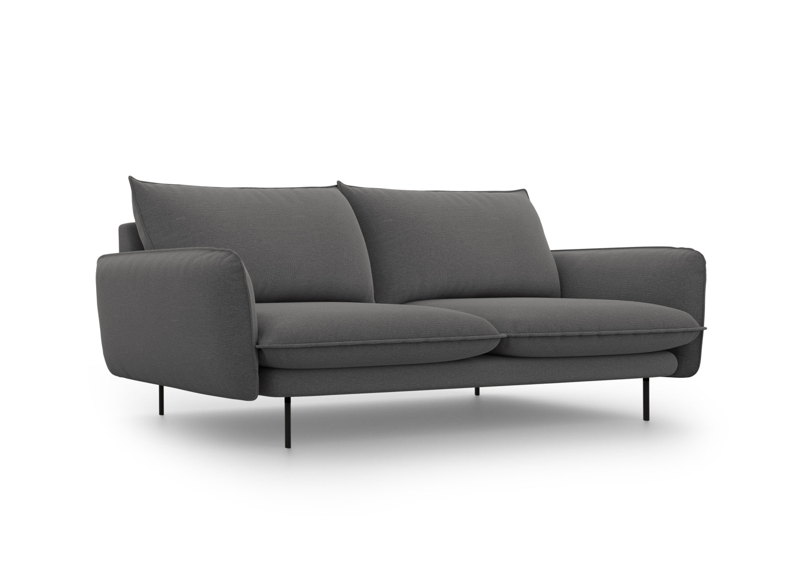 Vienna Sofa 3 Sitzer 92cm in Dark Grey/Schwarz-Positano präsentiert im Onlineshop von KAQTU Design AG. 3er Sofa ist von Cosmopolitan Design