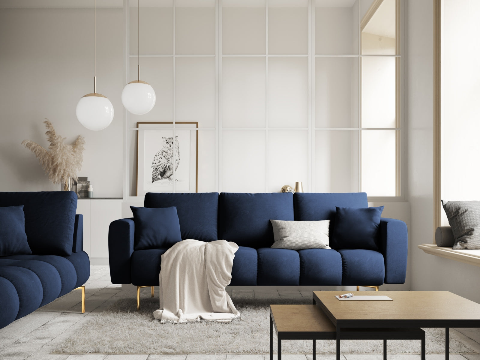 Erleben Sie das stilvolle Hastings Velour Sofa 3 Sitzer von Cosmopolitan Design. Ideal für Ihr Wohnzimmer, vereint es Eleganz und höchsten Sitzkomfort.