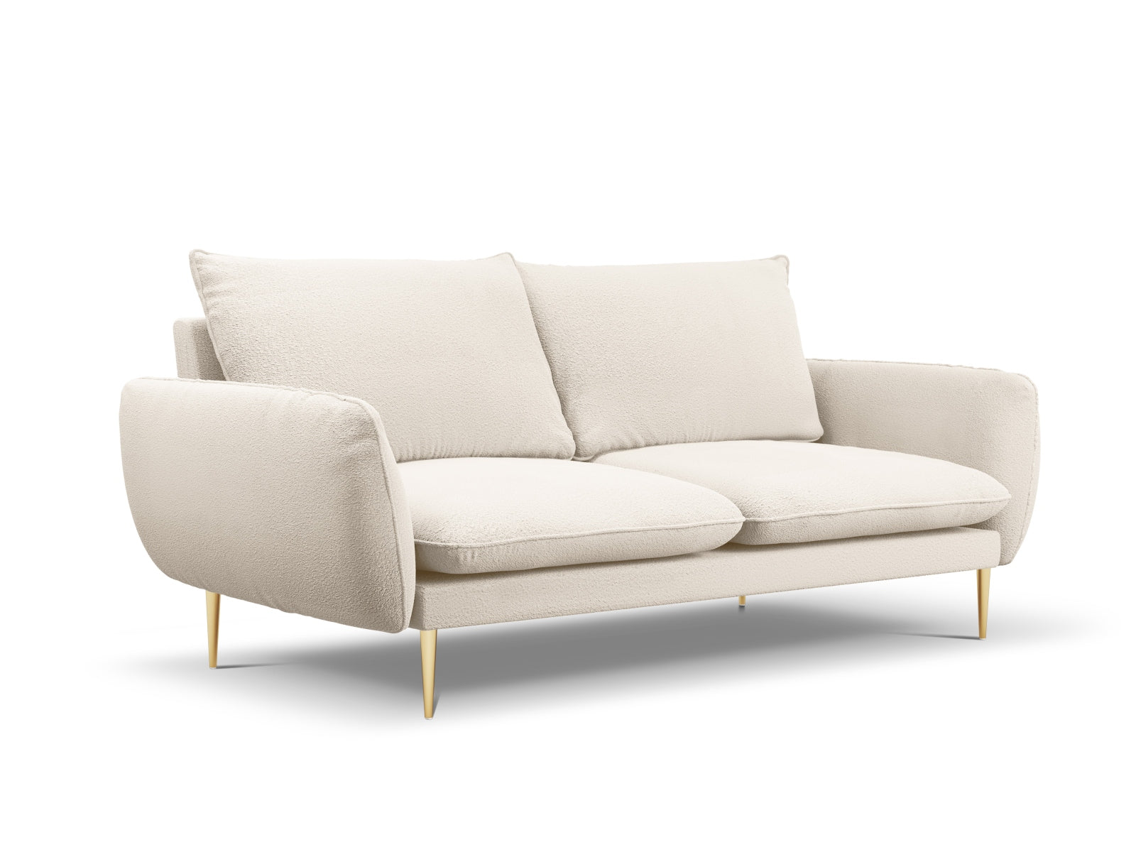 Stilvolles 3-Sitzer Sofa "Vienna" in beiger Boucle-Textur, 92 cm breit, perfekt für moderne und elegante Wohnambiente.