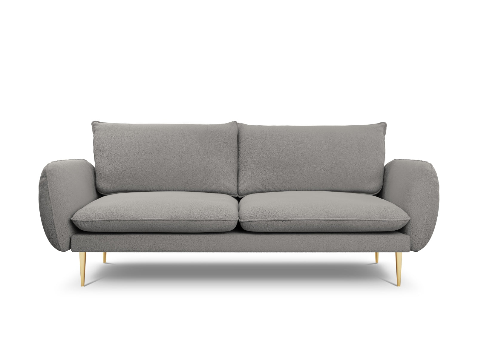 Vienna Boucle Sofa 3 Sitzer 92cm in Grey/Gold präsentiert im Onlineshop von KAQTU Design AG. 3er Sofa ist von Cosmopolitan Design